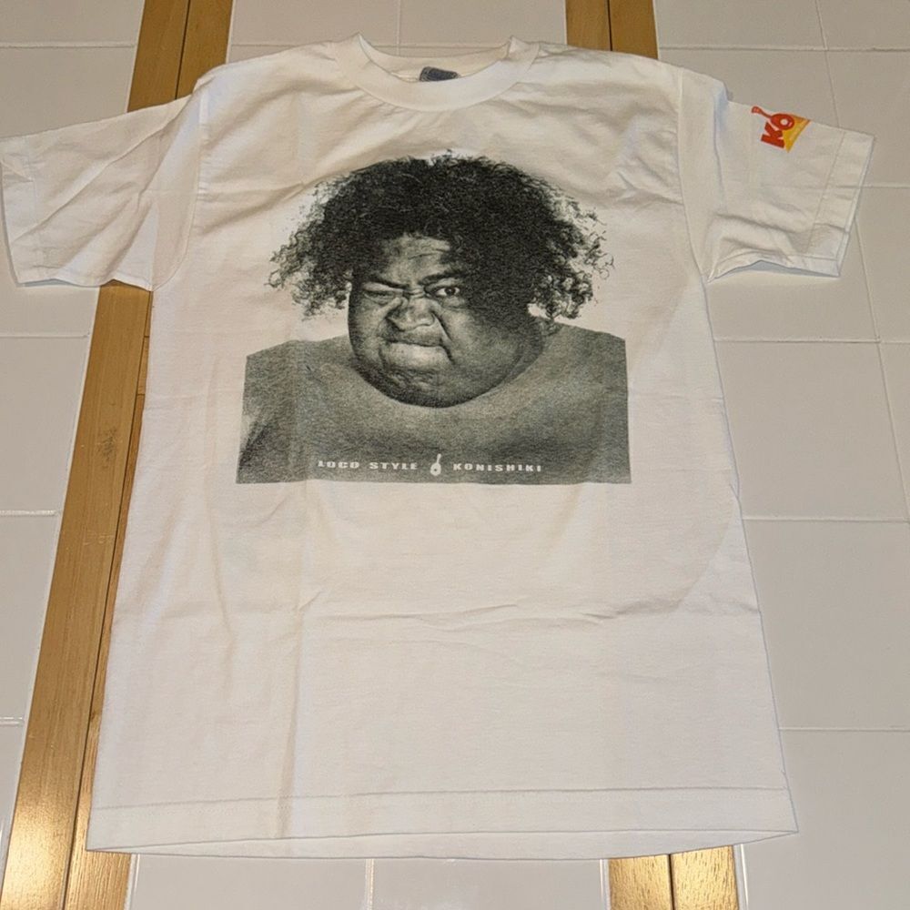 AAA Sumo Legend Konishiki Graphic Cotton Crewneck Tee-Shirt Sz Small